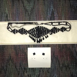 Beaded choker and earring set